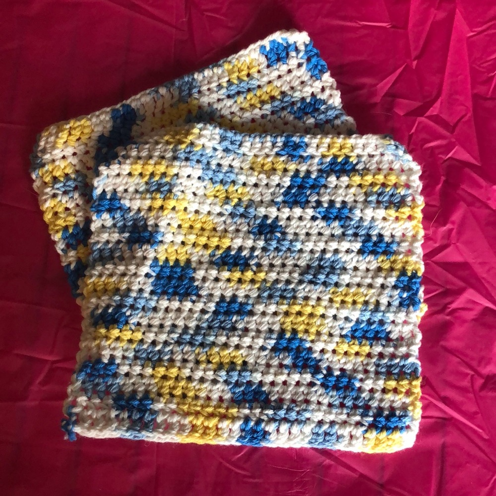 Set of 2 Multi Colored hand made Crochet dishcloths